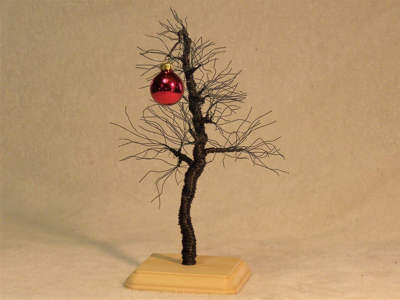 Charlie Brown Christmas Tree green and black on Square Pine image 0