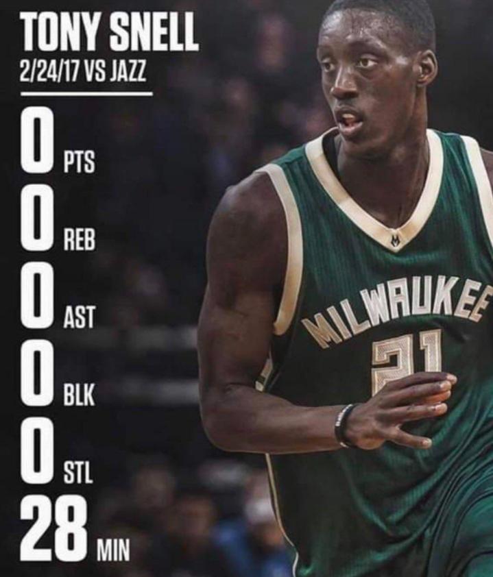 If you ever feel useless just remember Tony Snell didn't ...'t ...