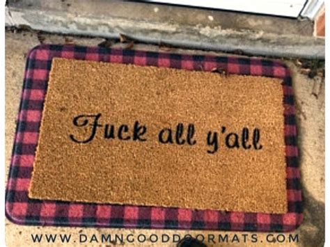 Fuck all y'all funny offensive Southern charm boho style doormat | Damn ...