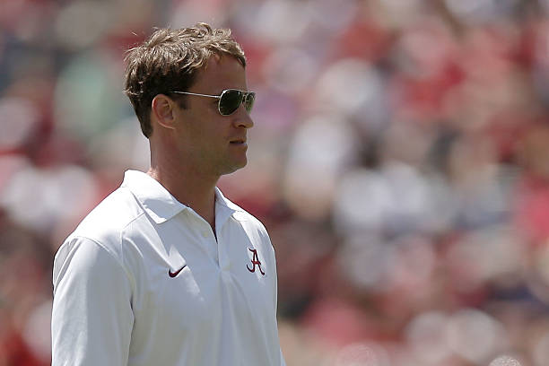 offensive-coordinator-lane-kiffin-of-the-alabama-crimson-tide-watches-picture-id485770775