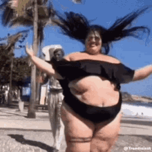 Fat Lady Beach Body GIF - FatLady BeachBody Trendizisst GIFs
